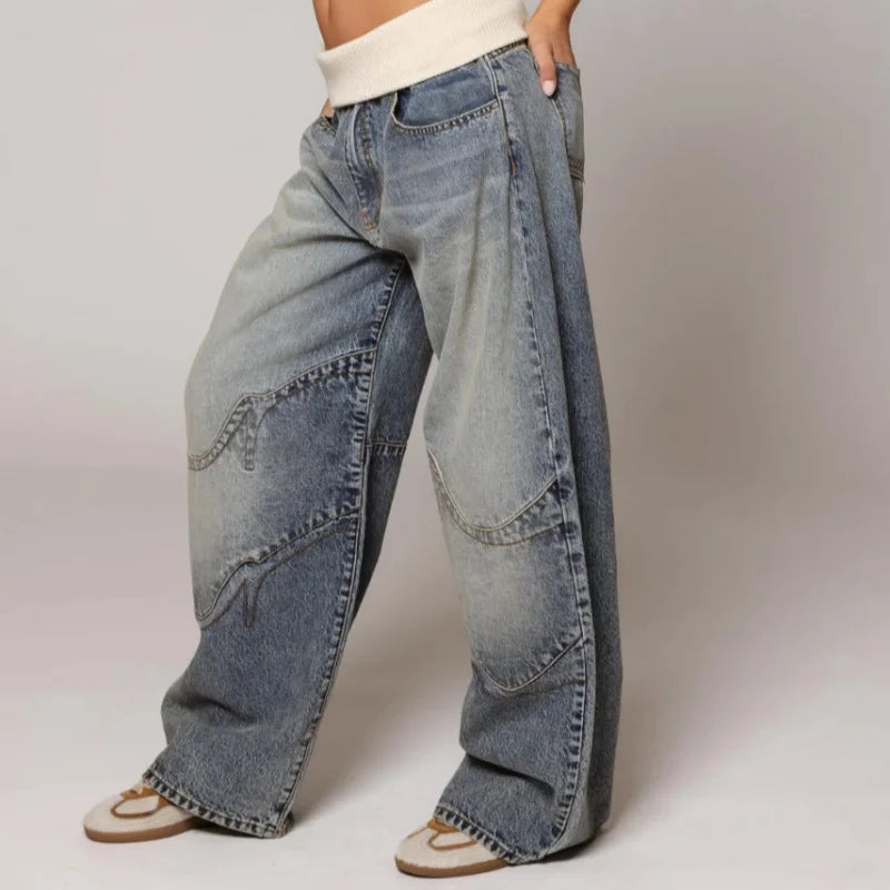 Seyra | Baggy Wide-Leg Jeans with Waistband & Streetstyle Vibes